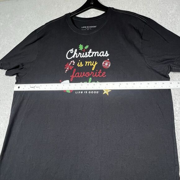 Life Is Good Shirt Mens XL Gray Christmas is my Favorite Color Shirt Sleeve - Picture 5 of 10
